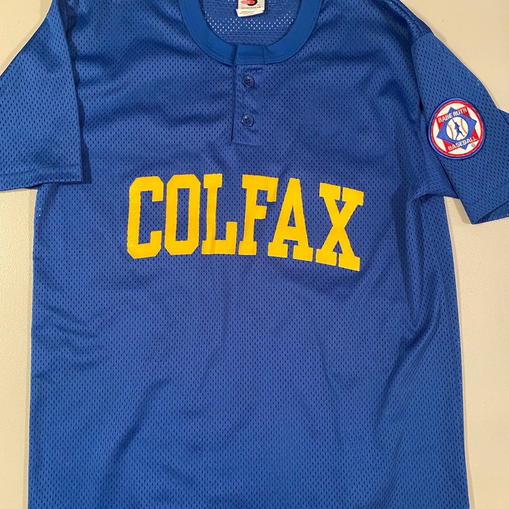 Blue Colfax Jersey with Yellow Lettering